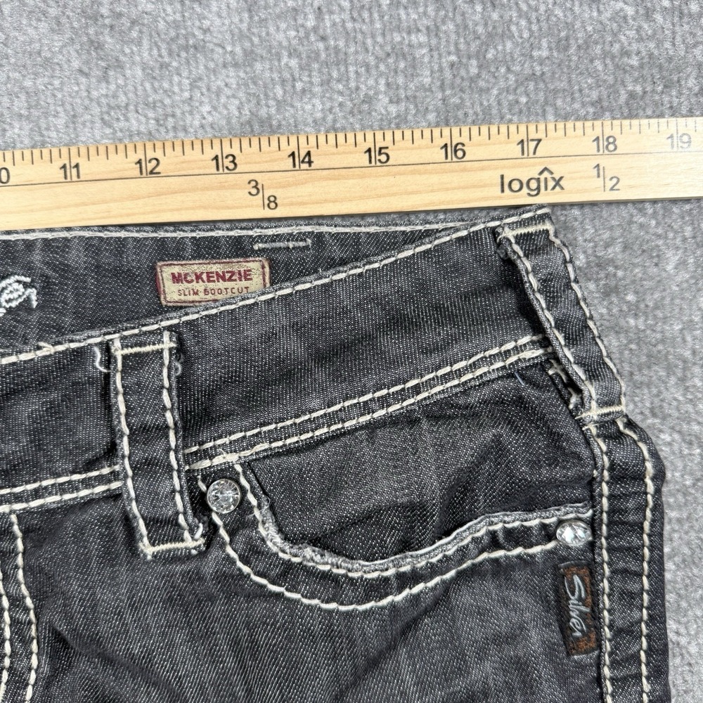 Silver Jeans Women's 31x32‎ Gray McKenzie Slim Bootcut Low Rise Pocket Flaps - Picture 6 of 10